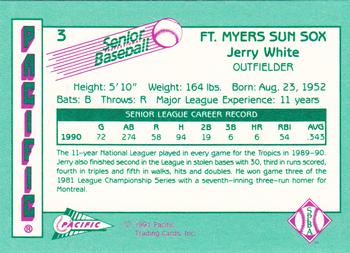 1991 Pacific Senior League #3 Jerry White Back