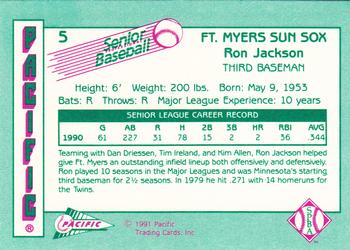 1991 Pacific Senior League #5 Ron Jackson Back