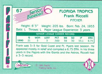 1991 Pacific Senior League #67 Frank Riccelli Back