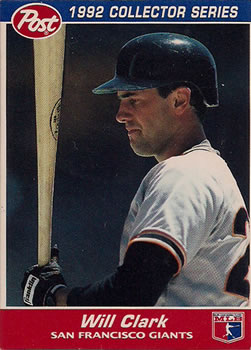 1992 Post Cereal #14 Will Clark Front