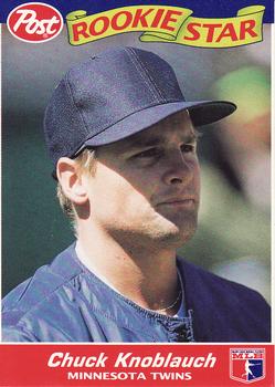 1992 Post Cereal #6 Chuck Knoblauch Front