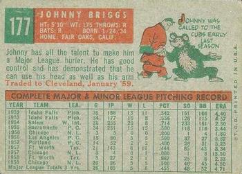 1959 Topps Venezuelan #177 John Briggs Back