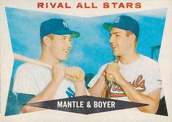 1960 Topps Venezuelan #160 Rival All Stars (Mickey Mantle / Ken Boyer) Front