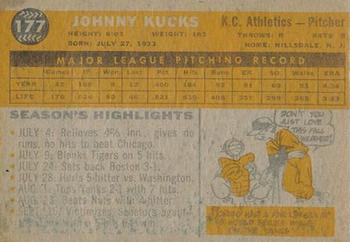 1960 Topps Venezuelan #177 Johnny Kucks Back