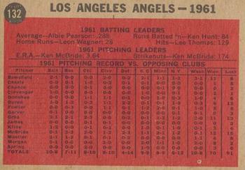 1962 Topps Venezuelan #132 Los Angeles Angels Back