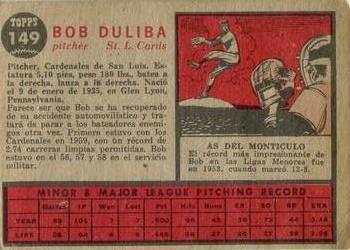 1962 Topps Venezuelan #149 Bob Duliba Back