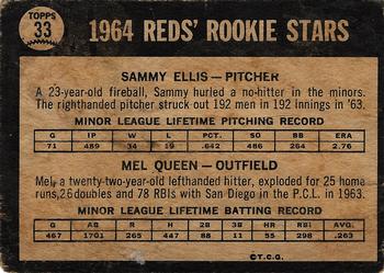 1964 Topps Venezuelan #33 Reds 1964 Rookie Stars (Sammy Ellis / Mel Queen) Back