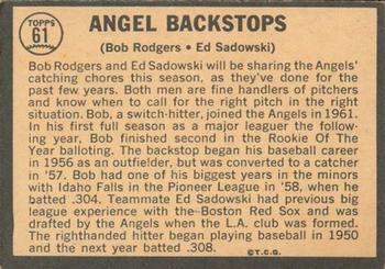 1964 Topps Venezuelan #61 Angel Backstops (Bob Rodgers / Ed Sadowski) Back