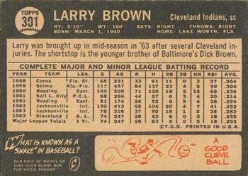 1964 Topps Venezuelan #301 Larry Brown Back