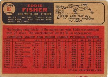 1966 Topps Venezuelan #85 Eddie Fisher Back