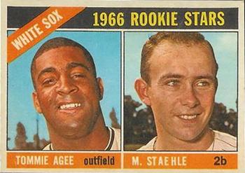 1966 Topps Venezuelan #164 White Sox 1966 Rookie Stars (Tommie Agee / Marv Staehle) Front