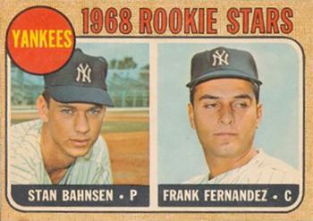 1968 Topps Venezuelan #214 Yankees 1968 Rookie Stars (Stan Bahnsen / Frank Fernandez) Front
