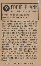 1963 Bazooka All-Time Greats - Silver #9 Eddie Plank Back