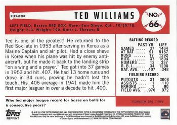 2014 Topps - Ted Williams Refractors #66 Ted Williams Back