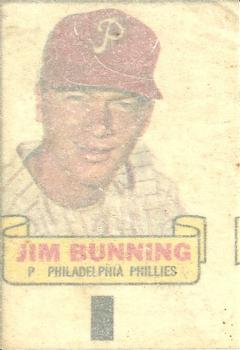 1966 Topps - Rub-Offs #NNO Jim Bunning Back