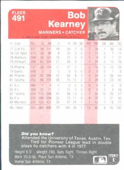 1985 Fleer #491 Bob Kearney Back