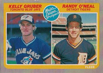 1985 Fleer #645 Kelly Gruber / Randy O'Neal Front