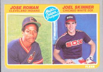 1985 Fleer #646 Jose Roman / Joel Skinner Front