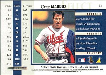 1997 Select #23 Greg Maddux Back