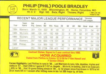 1989 Donruss Traded #T-41 Phil Bradley Back
