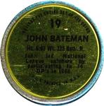 1971 Topps - Coins #19 John Bateman Back