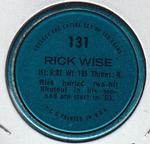 1971 Topps - Coins #131 Rick Wise Back