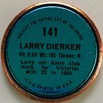1971 Topps - Coins #141 Larry Dierker Back