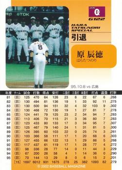 2002 BBM Yomiuri Giants #G122 Tatsunori Hara Back