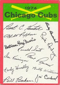 1974 Topps - Team Checklists #NNO Chicago Cubs Front