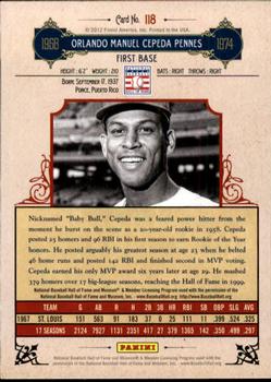 2012 Panini Cooperstown - Crystal Collection Red #118 Orlando Cepeda Back