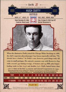 2012 Panini Cooperstown - Crystal Collection Blue #27 Hugh Duffy Back