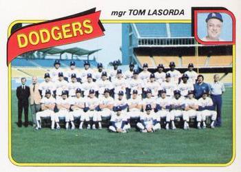 1980 Topps - Team Checklists #302 Los Angeles Dodgers / Tom Lasorda Front