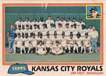 1981 Topps - Team Checklists #667 Kansas City Royals / Jim Frey Front