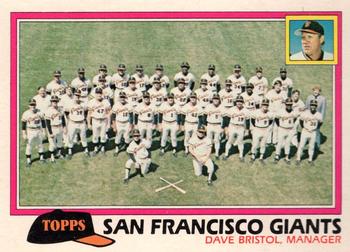 1981 Topps - Team Checklists #686 San Francisco Giants / Dave Bristol Front