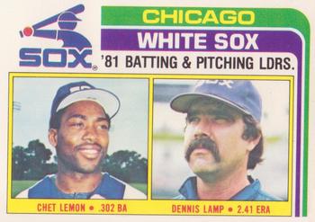 1982 Topps - Team Leaders / Checklists #216 White Sox Leaders / Checklist (Chet Lemon / Dennis Lamp) Front