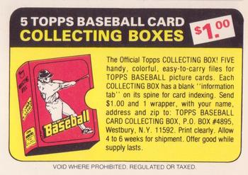1982 Topps - Team Leaders / Checklists #NNO Baseball Card Collecting Boxes Offer Front