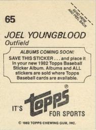 1982 Topps - Coming Soon Stickers #65 Joel Youngblood Back