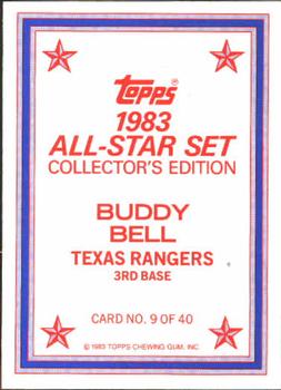 1983 Topps - 1983 All-Star Set Collector's Edition (Glossy Send-Ins) #9 Buddy Bell Back