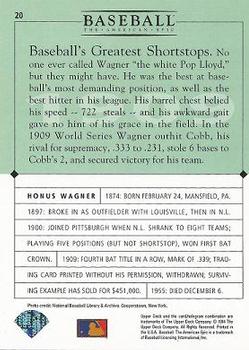 1994 Upper Deck Baseball: The American Epic #20 Honus Wagner Back