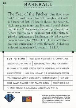 1994 Upper Deck Baseball: The American Epic #69 Bob Gibson Back