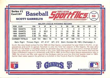 1986 Sportflics #157 Scott Garrelts Back