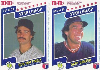 1987 M&M's Star Lineup - Panels #11-12 Don Mattingly / Gary Carter Front