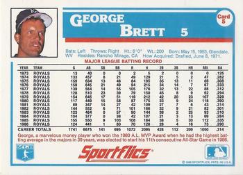 1987 Sportflics #5 George Brett Back