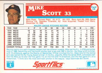 1987 Sportflics #19 Mike Scott Back