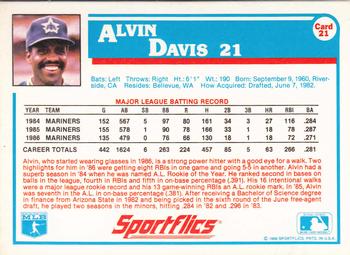 1987 Sportflics #21 Alvin Davis Back