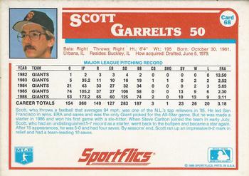 1987 Sportflics #68 Scott Garrelts Back