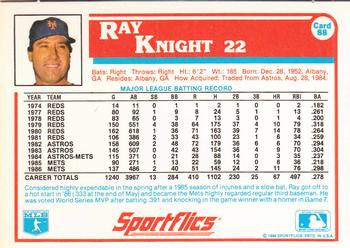 1987 Sportflics #88 Ray Knight Back