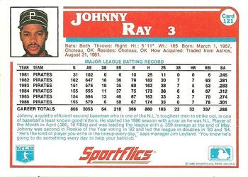 1987 Sportflics #121 Johnny Ray Back