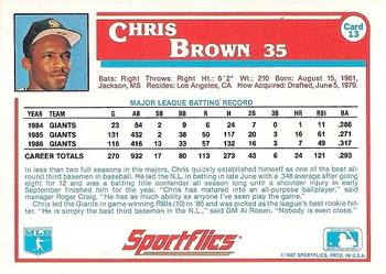 1987 Sportflics #13 Chris Brown Back
