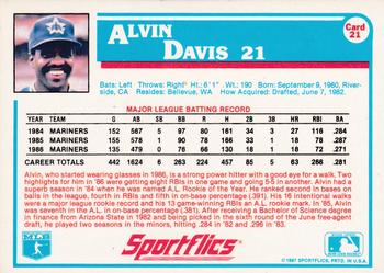 1987 Sportflics #21 Alvin Davis Back